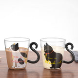 Glass,Cartoon,Children's,Creative,Handle,Coffee,Transparent,Juice,Drink