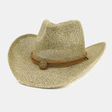 Unisex,Sunscreen,Travel,Beach,Cowboy,Style,Adjustable,String,Straw