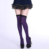 Women,Stripe,Multi,Color,Dresses,Thigh,Stockings,Cosplay,Socks