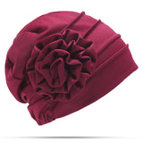 Women,Flower,Cotton,Beanies,Elegant,Muslim,Casual