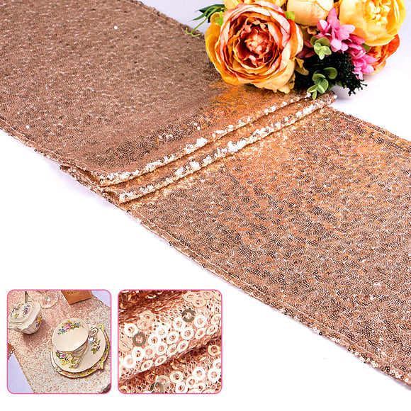 Golden,Sequins,Table,Runner,Wedding,Party,Tablecloth,Decorate