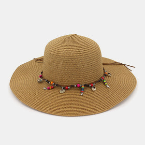 Women,Sunscreen,Vacation,Beach,Foldable,Stylish,Trinket,Chain,Decoration,Straw