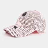 Unisex,Newspaper,Pattern,Cotton,Broad,Sunscreen,Visor,Fashion,Casual,Baseball