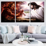 Miico,Painted,Three,Combination,Decorative,Paintings,Satan,Jesus,Decoration