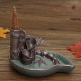 Porcelain,Bamboo,Design,Backflow,Ceramic,Incense,Burner,Holder,Censer,Fragrant,Decor