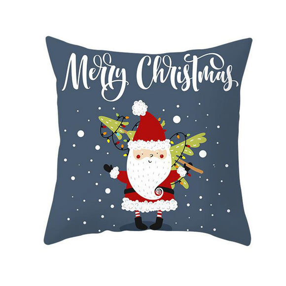 Merry,Christmas,Pillow,Polyester,Pillow,Cover,Santa,Claus,Pattern,Decorative,Cushion,Cover