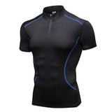 YUERLIAN,Men's,Stand,Collar,Sports,Stretch,Sports,Fitness,Short,Sleeve,Shirts,Casual,Running,Clothes,Sleeve