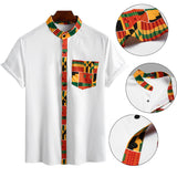 INCERUN,Summer,Ethnic,Style,Printed,Shirt,Short,Sleeve,African,Clothes,Dashiki,Stand,Collar,Streetwear,Camisa