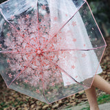 SaicleHome,Romantic,Cherry,Blossoms,Transparent,Umbrella,Folding,Umbrella