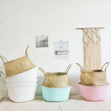 Grass,Belly,Basket,Storage,Plant,Foldable,Laundry,Decorative,Flower