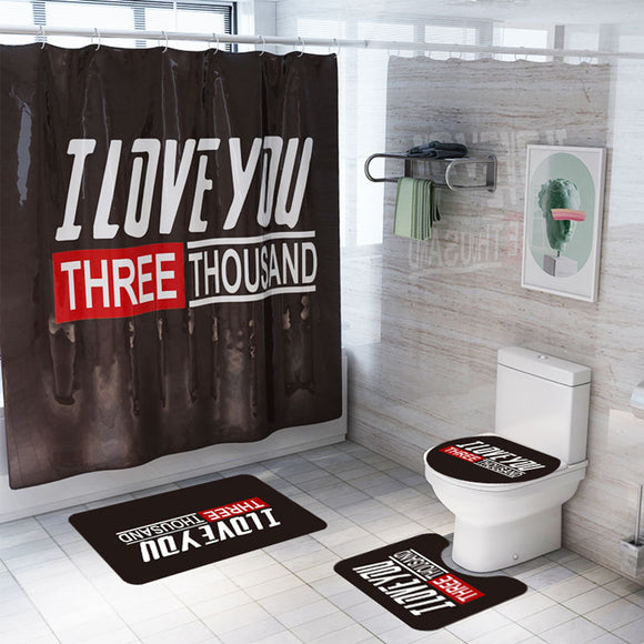 English,Letter,Waterproof,Bathroom,Shower,Curtain,Skidproof,Toilet,Cover,Bathroom,Decor