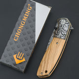 220mm,3CR13,Hardness,Pattern,Folding,Knife,Portable,Outdoor,Camping,Knife