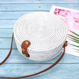 Women,Straw,Beach,Rattan,Woven,Round,Shoulder,Crossbody,Handbag,Outdoor,Travel