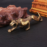 Chinese,Antique,Collection,Asian,Brass,leopard,Exquisite,Holder,Statue,Decorations
