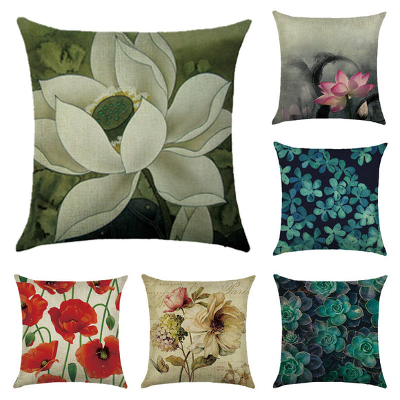 45x45cm,Various,Flower,Style,Cotton,Linen,Pillowcases,Decorations,Pillow