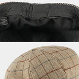 British,Style,Plaid,Pattern,Casual,Octagonal,Beret