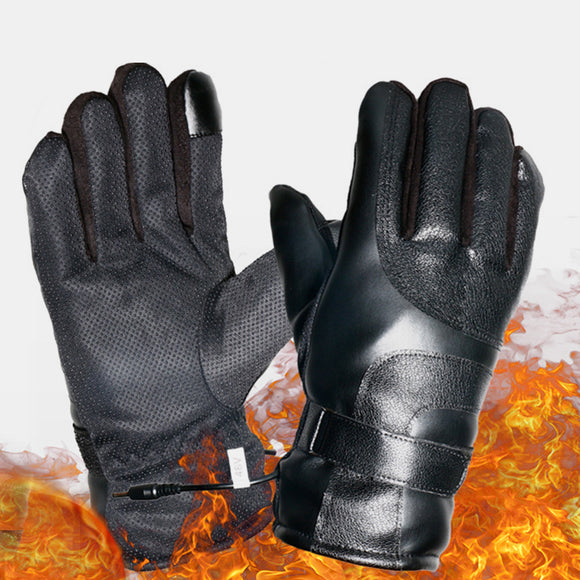 Unisex,Charging,Heating,Outdoor,Winter,Electric,Riding,Waterptoof,Windproof,Leather,Gloves