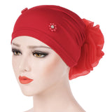 Women,Winter,Cotton,Earmuffs,Muslin,Chemical,Turban,Outdoor,Flexible,Rhinestone,Beanie