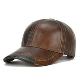 Collrown,Cowhide,Leather,Solid,Baseball,Casual,Sunshade,Sport,Adjustable,Snapback