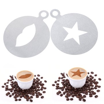 Coffee,Spray,Decorating,Stainless,Steel,Thick,Coffee,Making,Mould,Coffee,Pattern,Tools