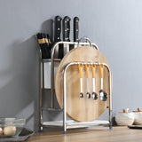 Stainless,Steel,Kitchen,Storage,Holder,Shelf,Cutting,Board,Tableware,Holder