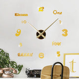 Emoyo,JM026,Creative,Large,Clock,Modern,Clock,Mirror,Numbers,Stickers,Office,Decorations