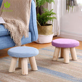 Solid,Wooden,Round,Stool,Chair,Living,Bedroom,Removeable,Cover