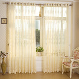 Panel,Beige,Hollow,Sheer,Tulle,Curtains,Window,Screening,Breathable,Bedroom,Study,Decor