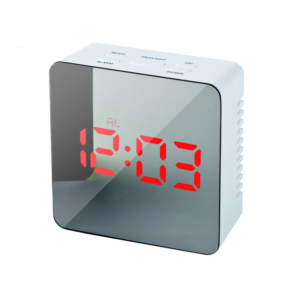 Loskii,Charging,Digital,Mirror,Night,Snooze,Function,Thermometer,Alarm,Clock