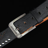 108CM,Retro,Cowboy,Leisure,Hollow,Rivet,Leather,Waistband,Strips