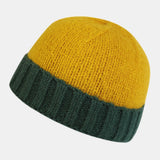 Unisex,Contrast,Color,Street,Trend,Fashion,Yuppie,Melon,Casual,Outdoor,Beanie,Brimless,Knitted