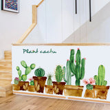 Loskii,FX82119,Cartoon,Green,Cactus,Sticker,Nursery,Children's,Decoration,Decor