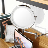 Lighted,Makeup,Cosmetic,Mirror,Bathroom,Flexible,Floding,Adjustable,Mounted,Mirrors"