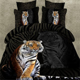Quilt,Doona,Duvet,Cover,Bedding,Black,Polyester,Tiger