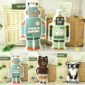 Robot,Panda,Brown,Throw,Pillow,Office,Cotton,Cloth,Cushion,Decor