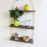 Brown,Wooden,Storage,Hanging,Plant,Flower,Shelf,Decor
