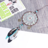 Green,Beads,Dream,Catcher,Chimes,Style,Feather,Pendant,Ornaments,Handmade,Decorations