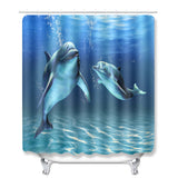 Ocean,Dolphin,Waterproof,Bathroom,Shower,Curtain,Pedestal,Toilet,Cover