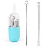 IPRee,Collapsible,Reusable,Drinking,Silicone,Straw,Premium,Folding,Drinking,Straws,Outdoor,Tableware,Cleaning,Brush
