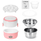 Portable,Electric,Stainless,Steel,Lunch,Bento,Picnic,Heated,Storage,Warmer,Container