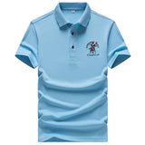 Summer,Men's,Breathable,Casual,Short,Sleeved,Lapel,Embroidery,Camping,Hiking,Travel
