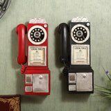 Black,Vintage,Rotary,Telephone,Statue,Model,Phone,Booth,Figurine,Decorations