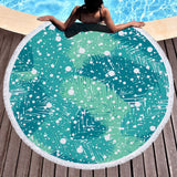 Tropical,Plants,Printed,Microfiber,Beach,Towel,Round,Fabric,Towels,Living