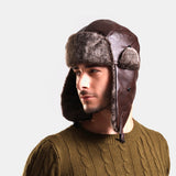 Leather,Velvet,Winter,Protection,Solid,Color,Leather,Hunting,Trapper