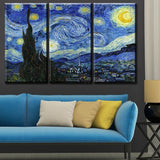 Modern,Spray,Painting,Decorative,Painting,Hotel,Canvas,Painting,Mural,Triple,Starry