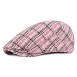 Washed,Cotton,Plaid,Beret,Outdoor,Sport,Adjustable,Visor,Forward