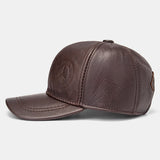 Genuine,Leather,Solid,Color,Protected,Thick,Casual,Baseball