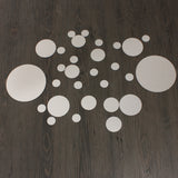 28Pcs,Sticker,Modern,Acrylic,Silver,Round,Mirror,Removable,Sticker,Decor