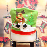 Loskii,Christmas,Chair,Cover,Cartoon,Christmas,Santa,Claus,Chair,Cover,Snowman,Dinner,Table,Party,Decorations