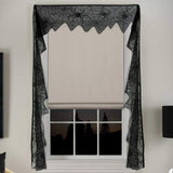 Gothic,Black,Curtains,Valance,Halloween,Haunted,House,Spiderweb